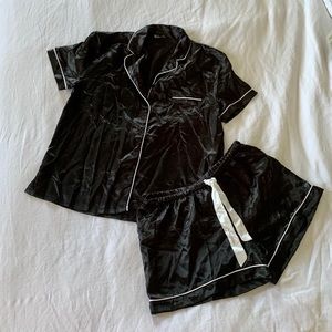Black shorts set pajamas
